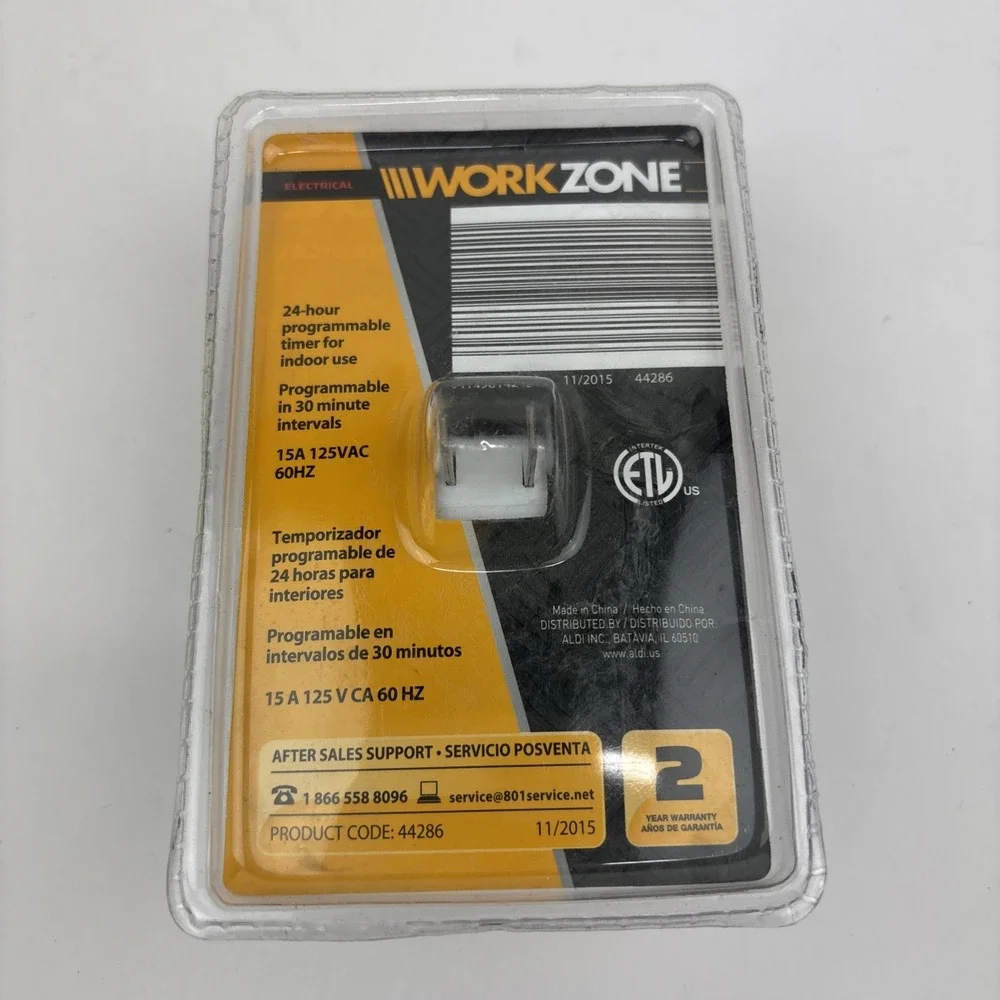 Woods WorkZone 24-Hour‎ Mechanical Timer Programmable for Indoor Use